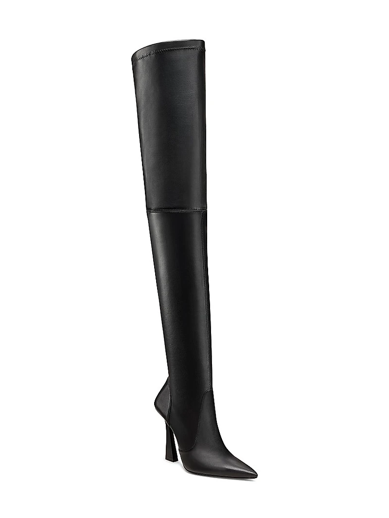 Ultravinnie 100MM Leather Over-The-Knee Boots