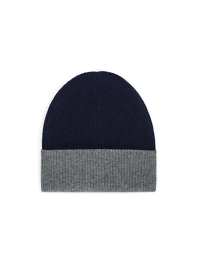 Cashmere Double Knit Ribbed Beanie