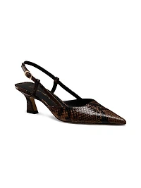 Vinnie 50MM Snakeskin Embossed Leather Pumps