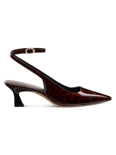 Vinnie 50MM Tortoiseshell-Print Coated Leather Pumps