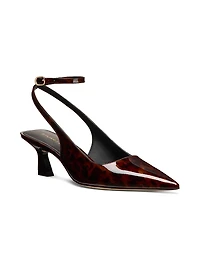 Vinnie 50MM Tortoiseshell-Print Coated Leather Pumps