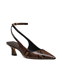 Vinnie 50MM Snakeskin-Embossed Leather Pumps