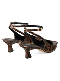 Vinnie 50MM Snakeskin-Embossed Leather Pumps
