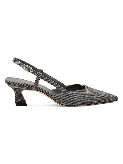Vinnie 50MM Twill Slingback Pumps