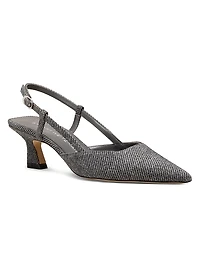 Vinnie 50MM Twill Slingback Pumps