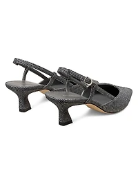 Vinnie 50MM Twill Slingback Pumps