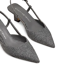 Vinnie 50MM Twill Slingback Pumps