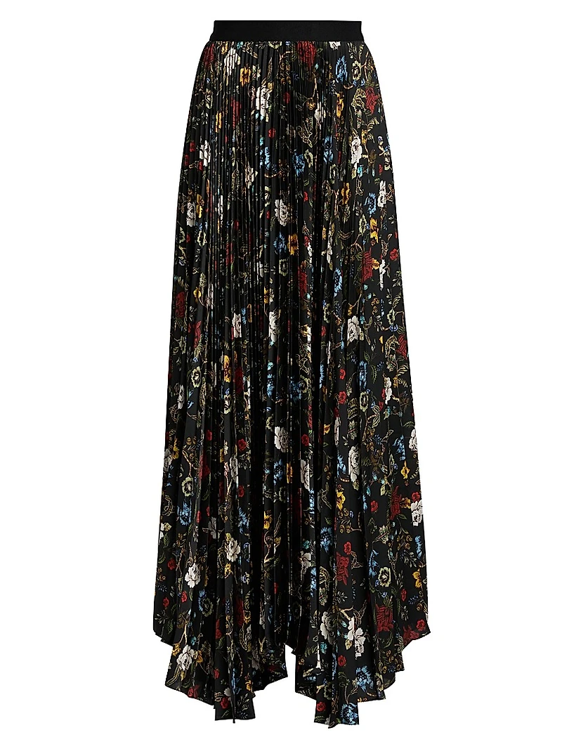 Katz Floral Pleated Maxi Skirt