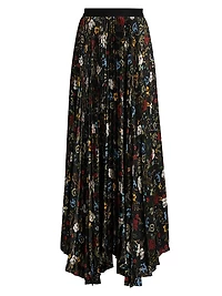 Katz Floral Pleated Maxi Skirt