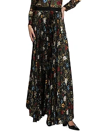 Katz Floral Pleated Maxi Skirt
