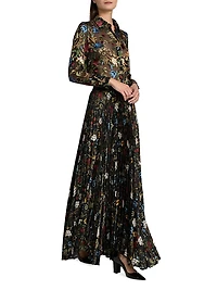 Katz Floral Pleated Maxi Skirt