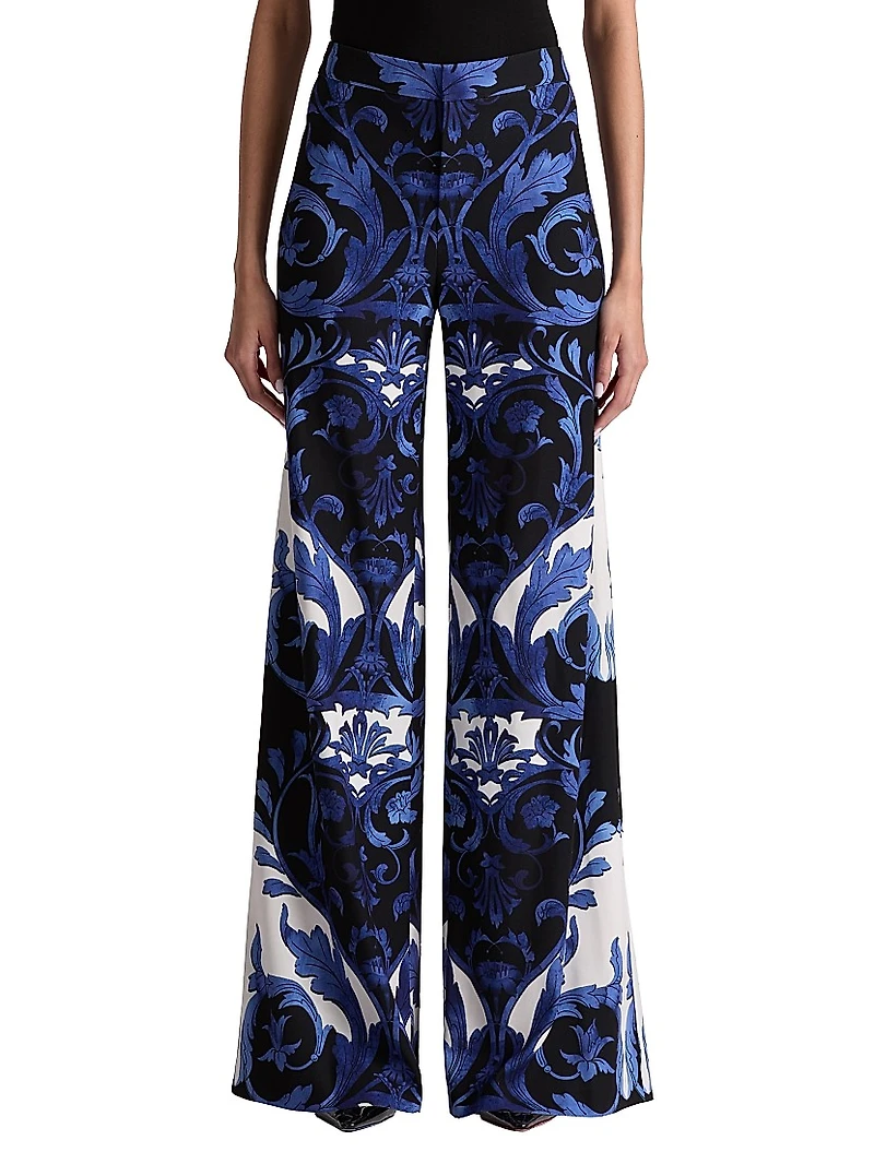 Ronnie Printed Wide-Leg Trousers