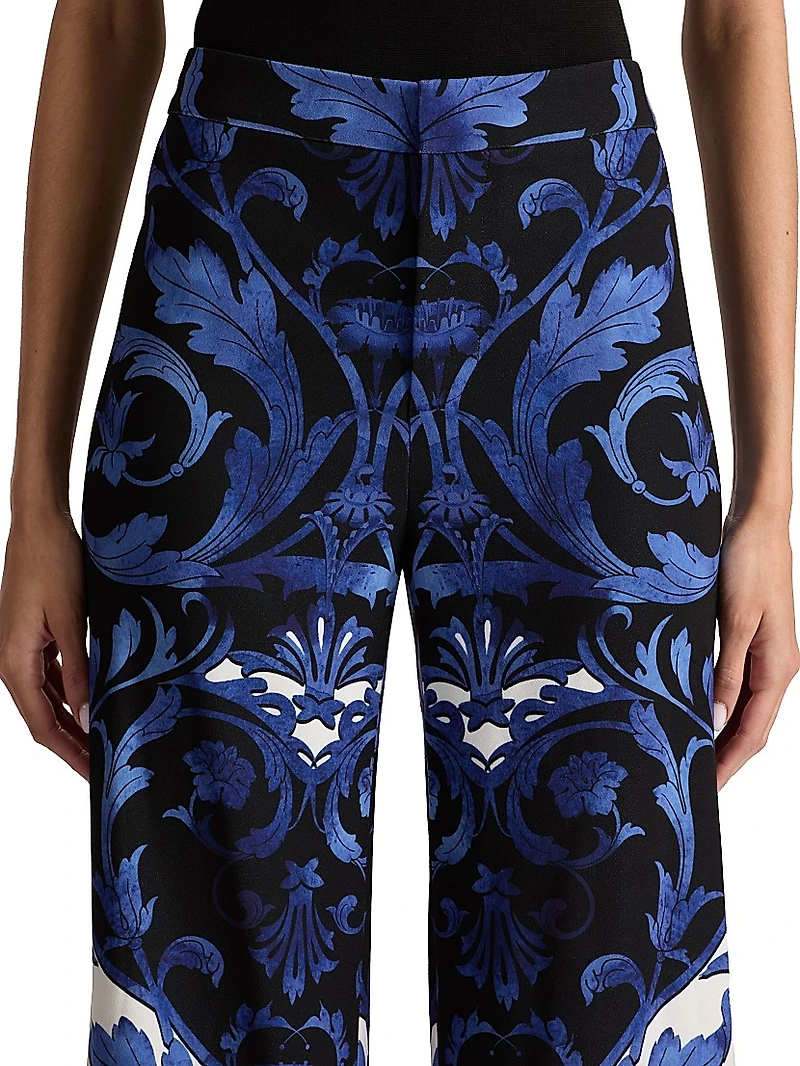 Ronnie Printed Wide-Leg Trousers