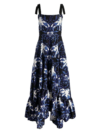 Rosalee Tie-Strap Bustier Maxi Dress