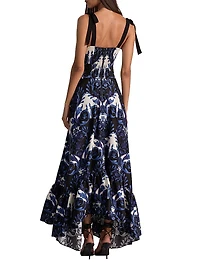 Rosalee Tie-Strap Bustier Maxi Dress