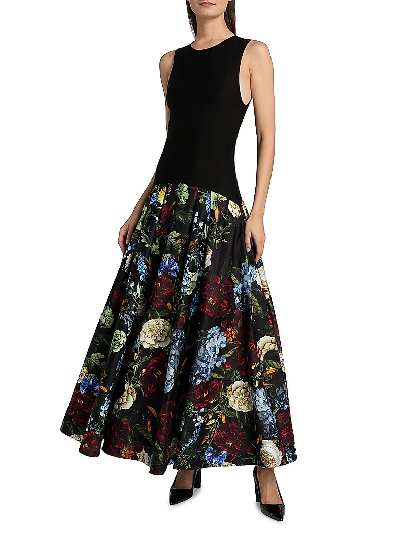 Adley Floral Drop-Waist Maxi Dress
