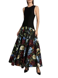 Adley Floral Drop-Waist Maxi Dress