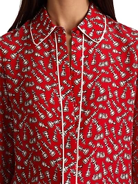 Willa Chess-Print Silk Shirt