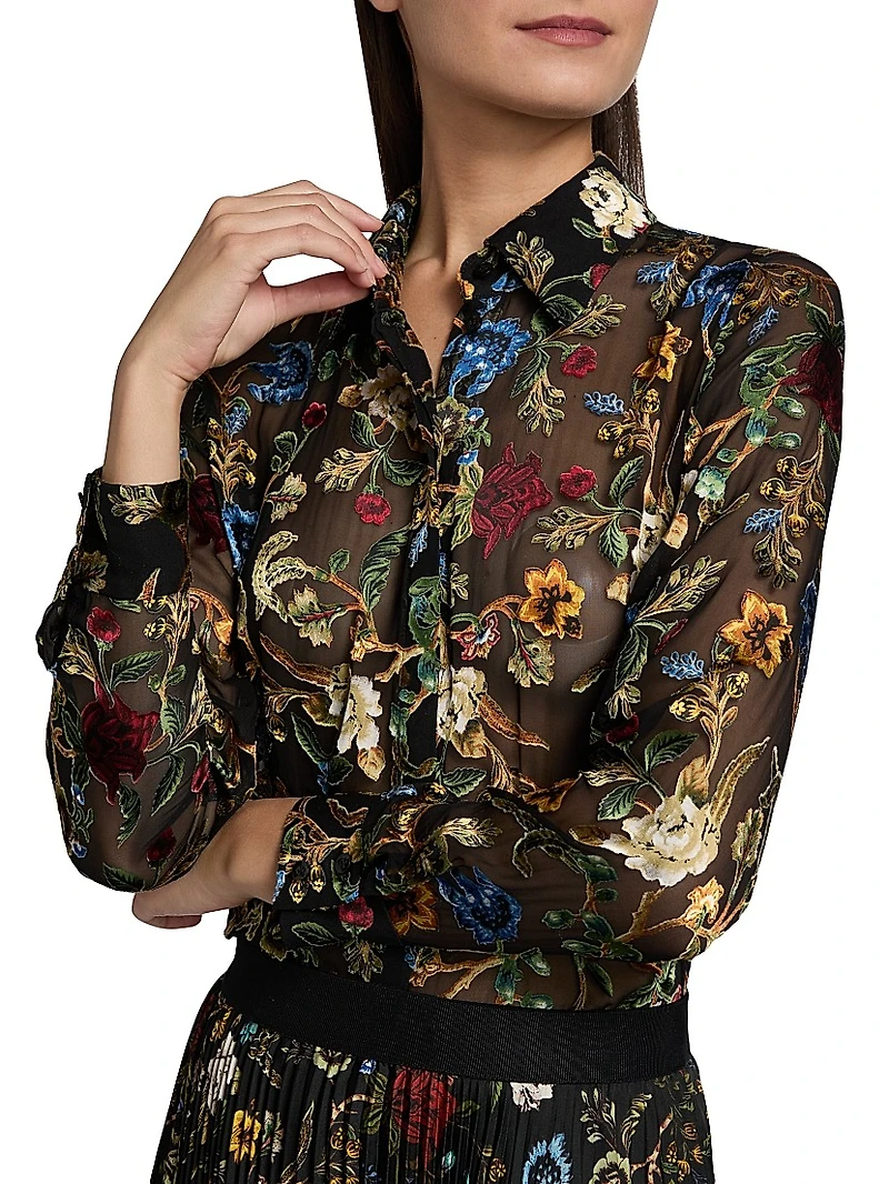 Willa Floral Semi-Sheer Top