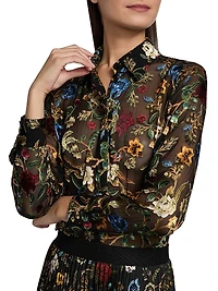 Willa Floral Semi-Sheer Top