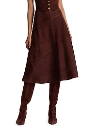Sosie Suede A-Line Midi-Skirt