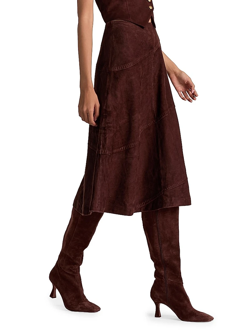 Sosie Suede A-Line Midi-Skirt