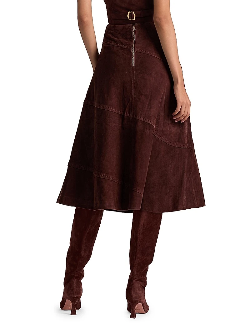 Sosie Suede A-Line Midi-Skirt