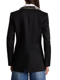 Elna Crystal-Embellished Long Blazer