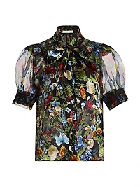 Brentley Floral Tie-Neck Blouse