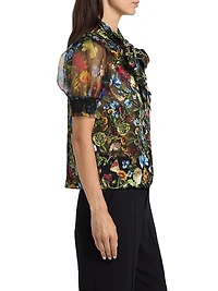 Brentley Floral Tie-Neck Blouse