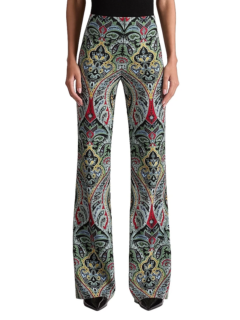 Teeny Paisley Boot-Cut Pants