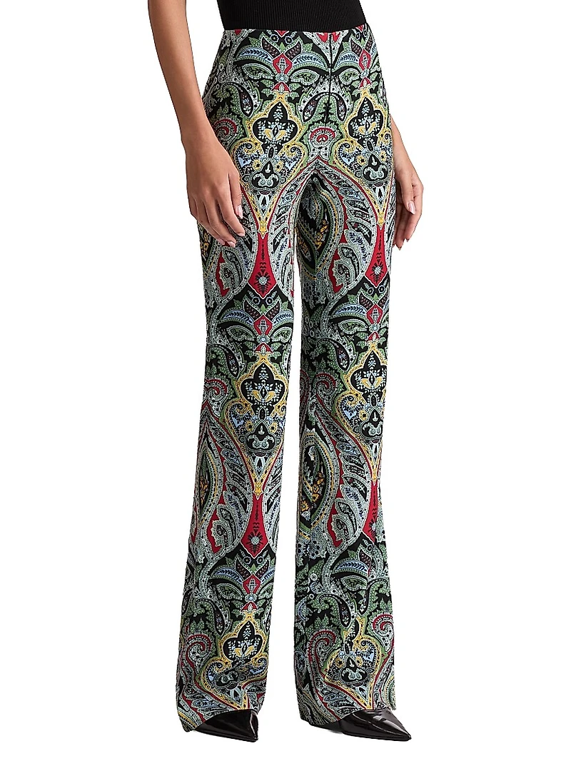 Teeny Paisley Boot-Cut Pants