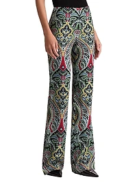 Teeny Paisley Boot-Cut Pants