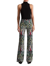 Teeny Paisley Boot-Cut Pants