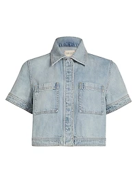 Tesha Denim Crop Shirt