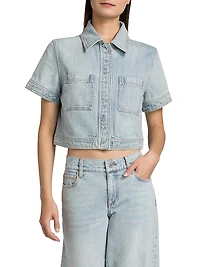 Tesha Denim Crop Shirt