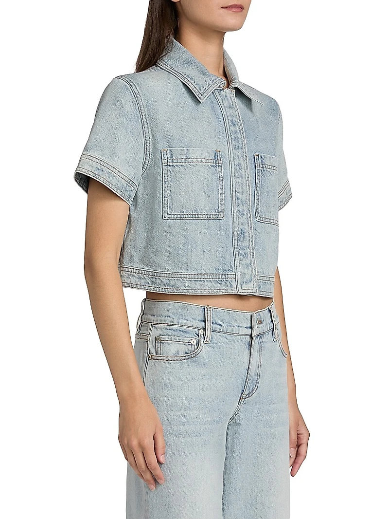 Tesha Denim Crop Shirt