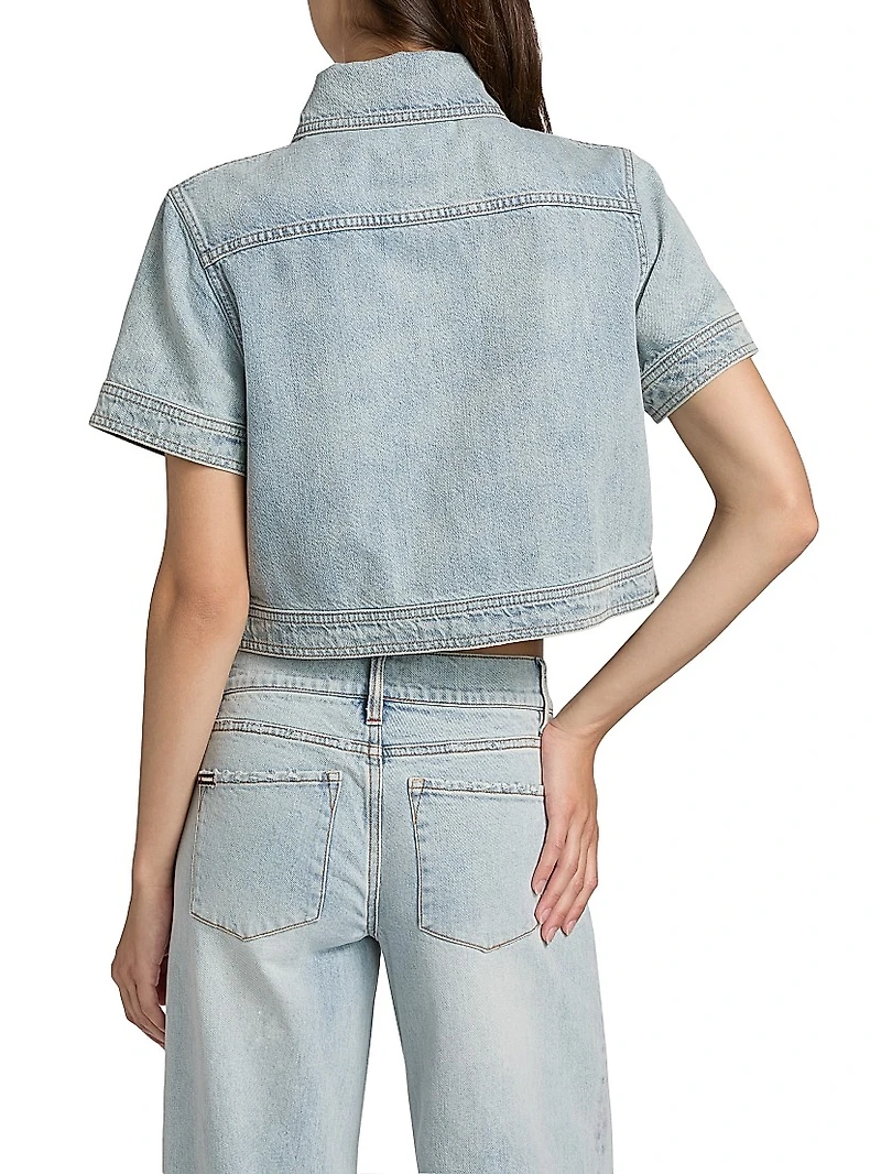 Tesha Denim Crop Shirt