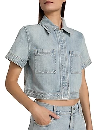Tesha Denim Crop Shirt