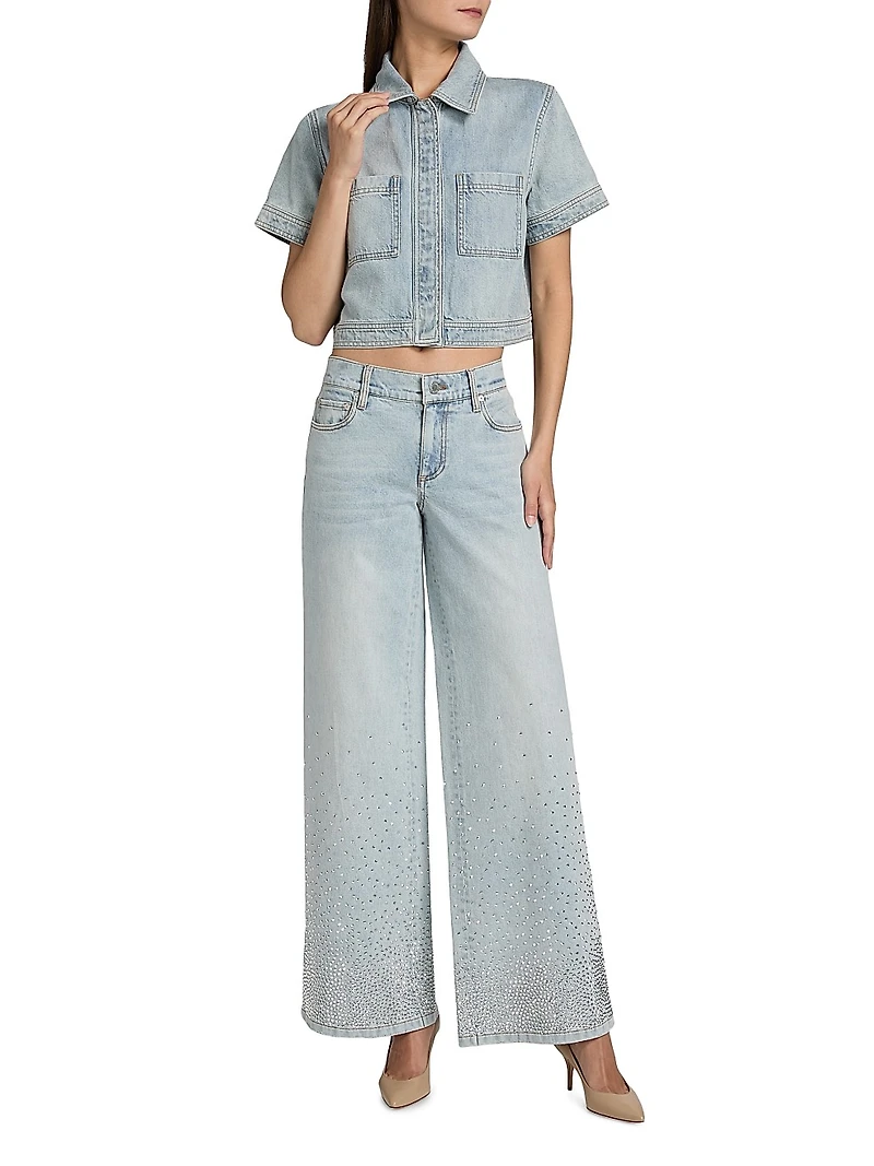 Tesha Denim Crop Shirt
