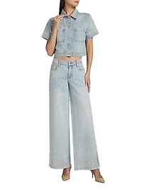 Tesha Denim Crop Shirt