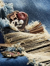 Harper Distressed & Embellished Baggy Jeans