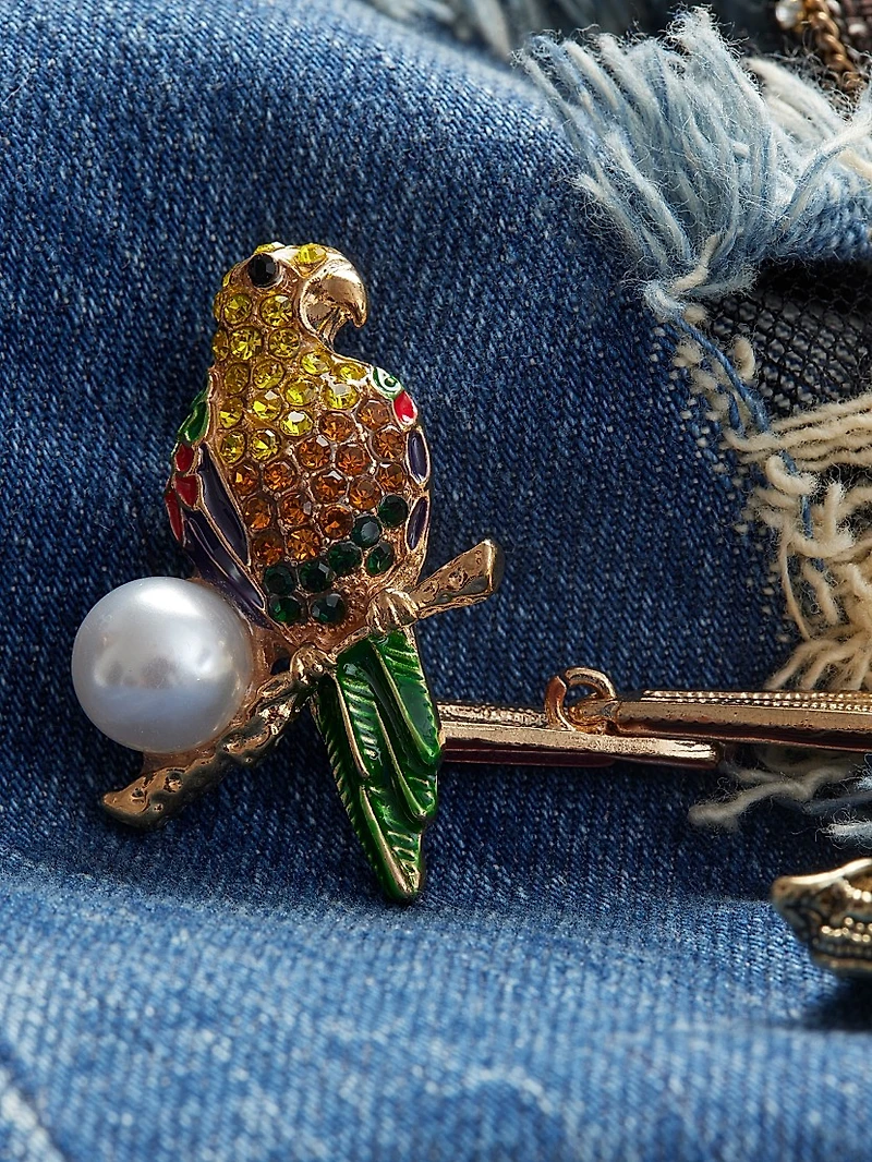 Harper Distressed & Embellished Baggy Jeans