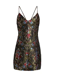 Tayla Embroidered V-Neck Minidress