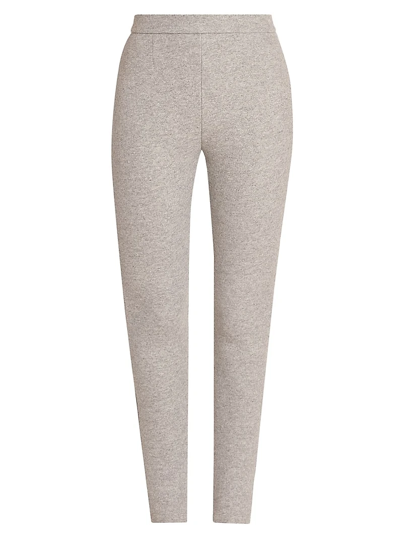 Zipped Stretch-Wool-Cotton Leggings