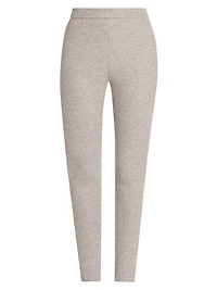 Zipped Stretch-Wool-Cotton Leggings