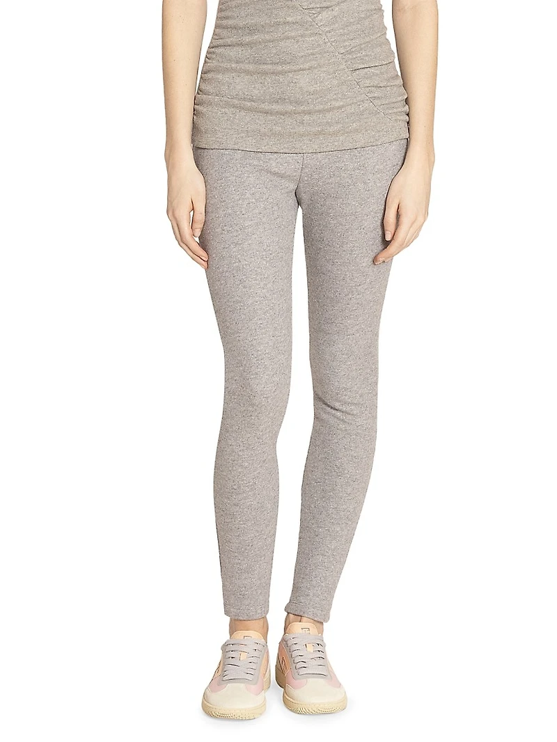 Zipped Stretch-Wool-Cotton Leggings