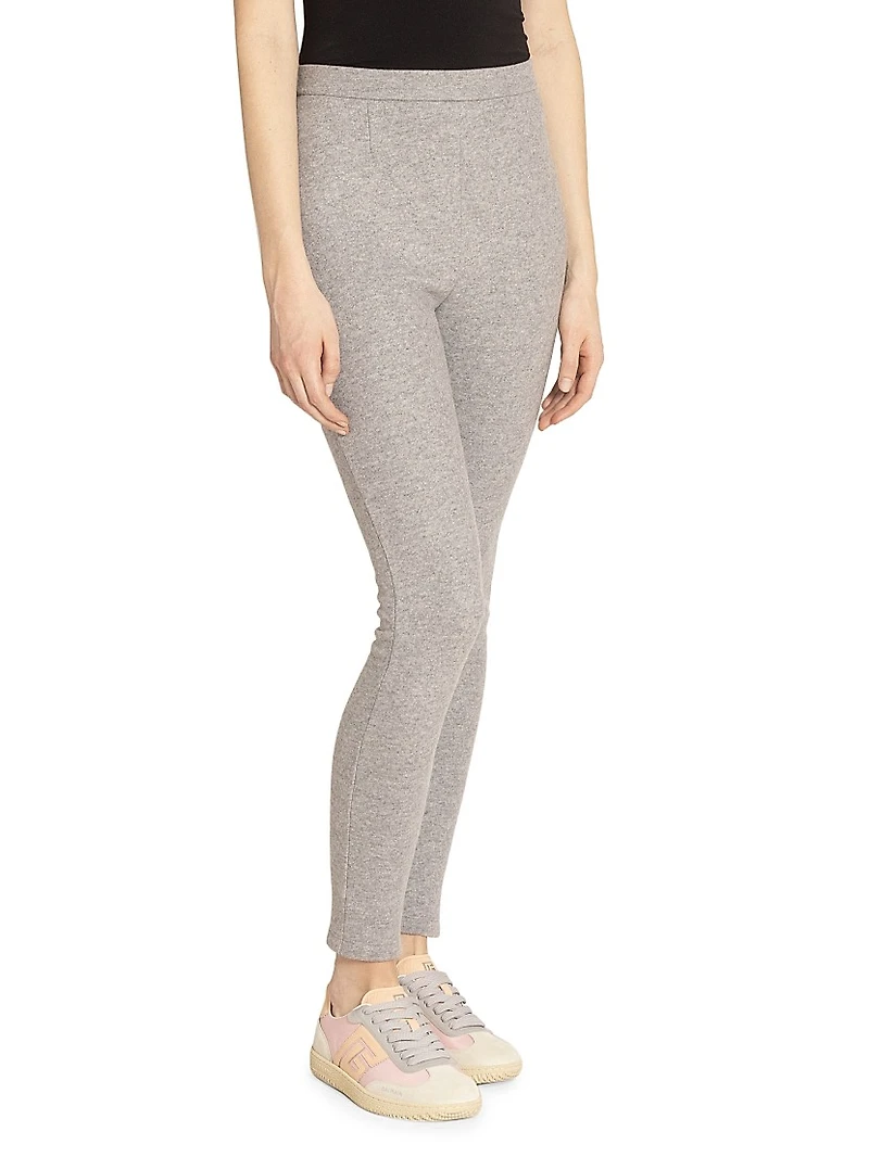 Zipped Stretch-Wool-Cotton Leggings