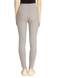 Zipped Stretch-Wool-Cotton Leggings