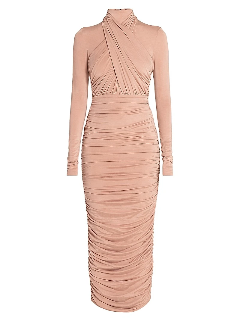 Ruched Jersey Midi-Dress